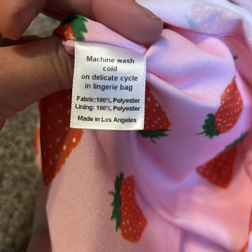 NWT RESA Strawberry Print Sweetheart Mini Dress – Small - Picture 5 of 5